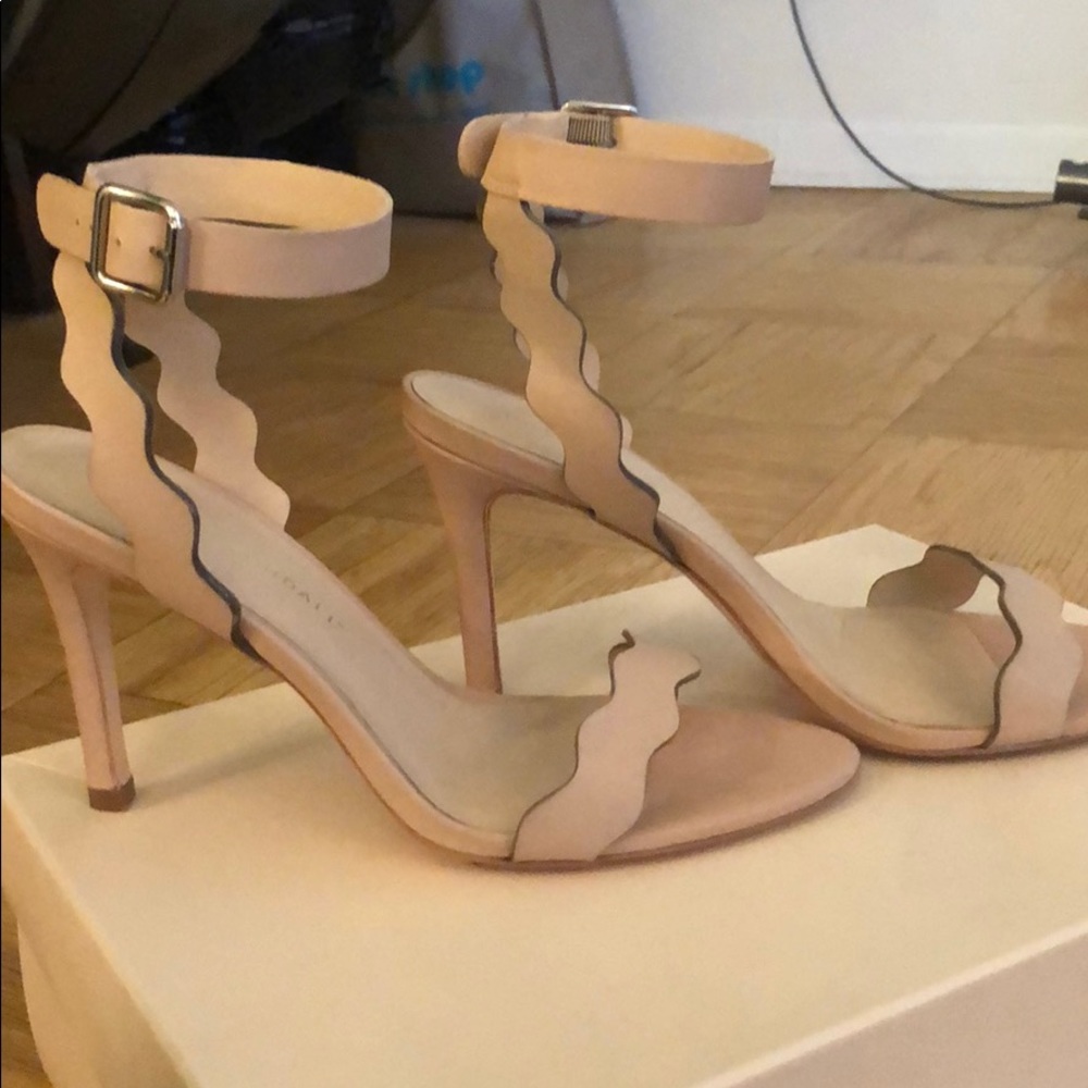 Loeffler Randall Scalloped Nude Sandals